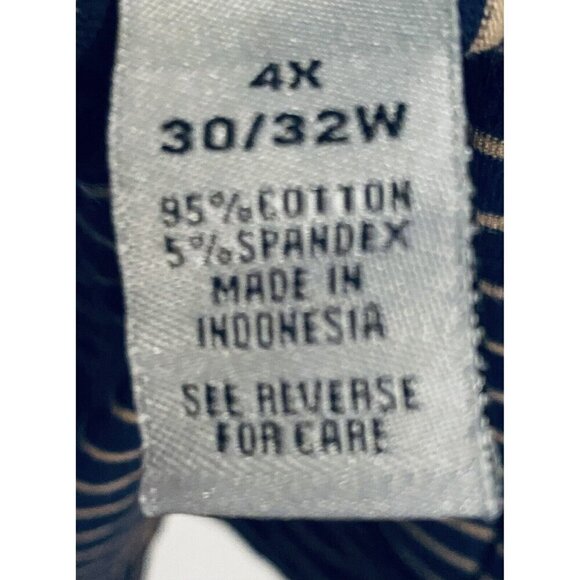 Catherines Cardigan Womens 4X Navy Blue Tan Striped Open Front Knit Classic - Picture 7 of 8